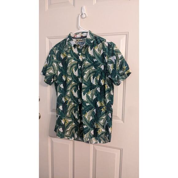 Huntington Beach Club Vintage Palm Leaf Button Down Shirt  Medium - Picture 6 of 10